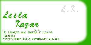 leila kazar business card